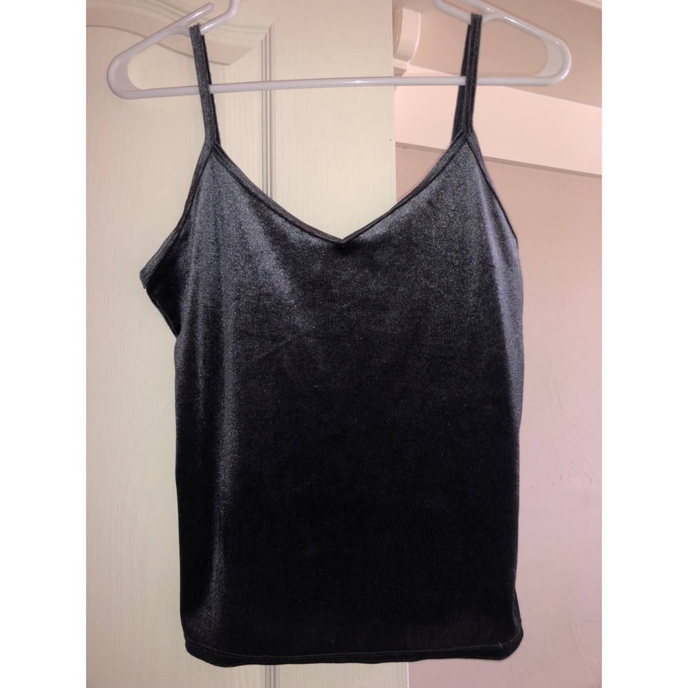 Grey Velvet Crop Top